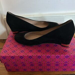 Tory Burch Black Suede Wedge